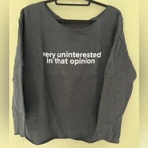 Channel David Rose with this Black, raw edge Graphic Women's Top